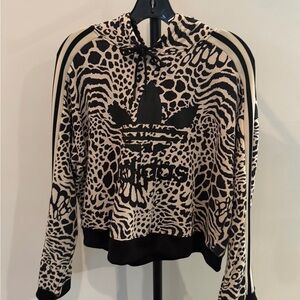 Adidas Originals Women's Allover Print Cropped Hoodie